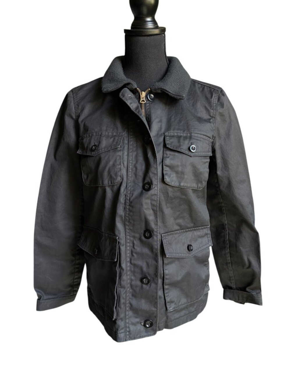J. Crew Washed & Aged Field Utility Jacket (Black) - Small